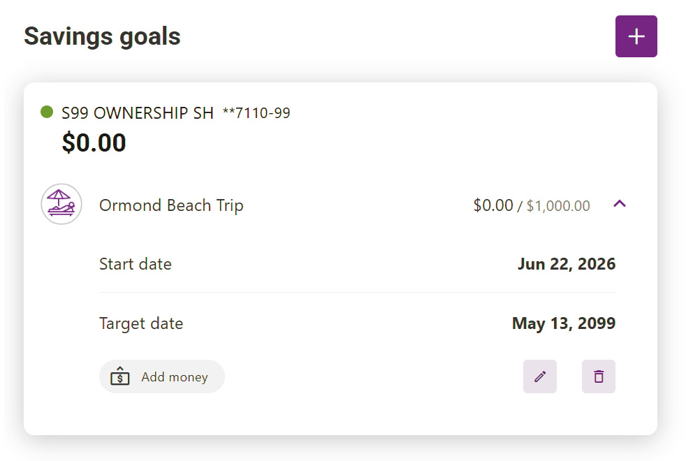 Savings Goals