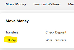 Move Money > Bill Pay
