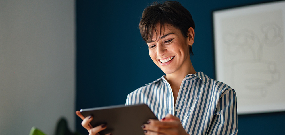 Woman using tablet