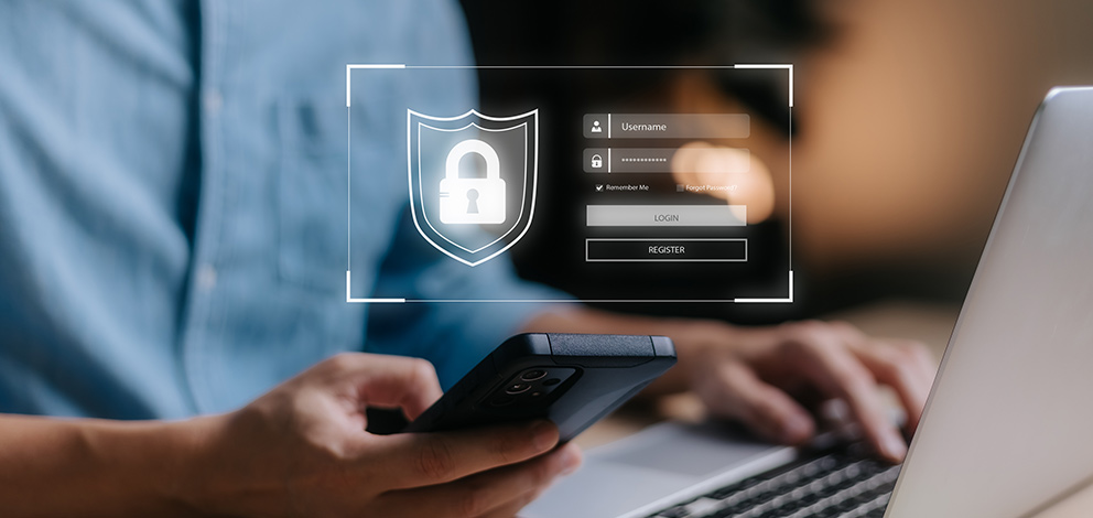 Person doing multi-factor authentication