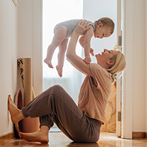 Woman holding her baby