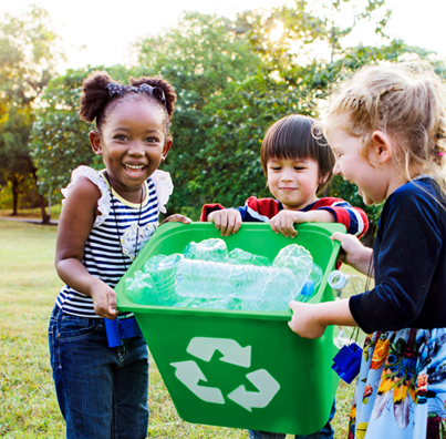 children recycling
