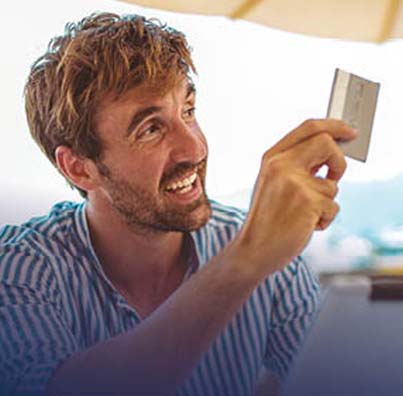 Man holding credit card